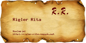 Rigler Rita névjegykártya
