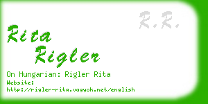 rita rigler business card